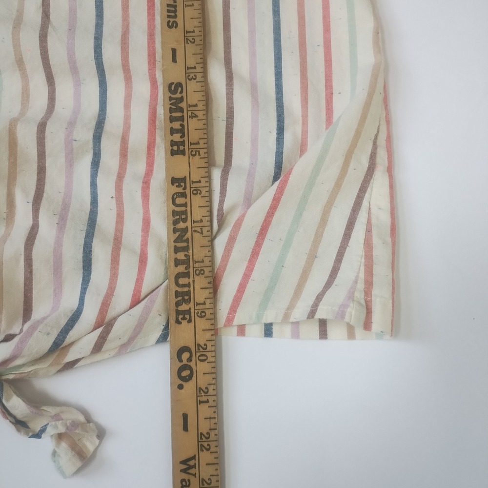 Madewell Button-Back Tie-Front Top Women's Large Cotton Blend Boho Coastal - Picture 8 of 8